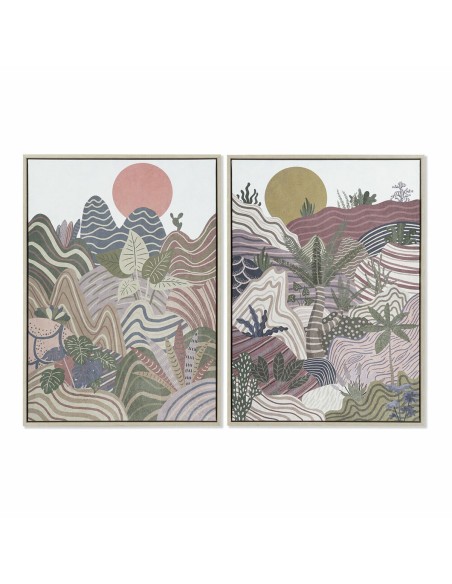 Cadre DKD Home Decor 53 x 4,5 x 73 cm Montagne Boho (2 Unités)