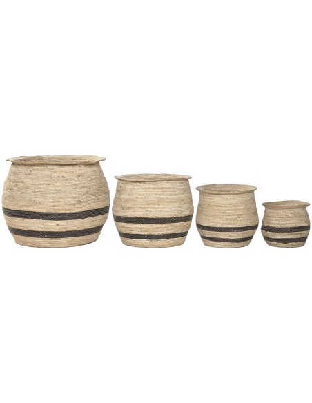 Cache-pot Home ESPRIT Marron Fibre Arabe 60 x 60 x 52 cm (4 Unités)