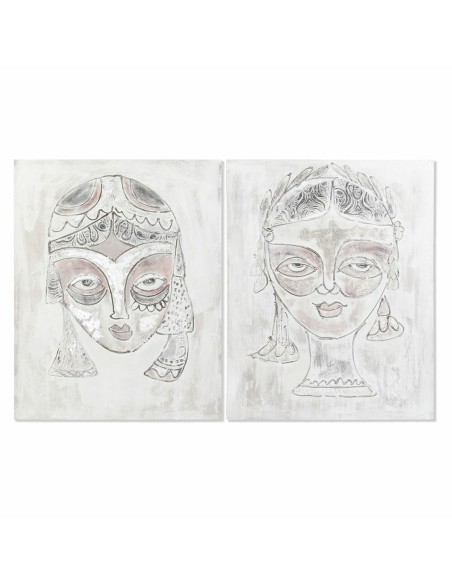 Cadre DKD Home Decor 80 x 3,7 x 100 cm Visage Colonial (2 Unités)