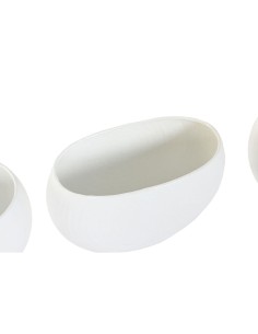 Cache-pot Home ESPRIT Blanc Aluminium 54 x 24 x 36 cm 54 x 25 x 36 cm (5 Unités) 2