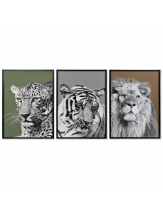 Cadre DKD Home Decor 67 x 3 x 93 cm Colonial Jungle (3 Pièces)