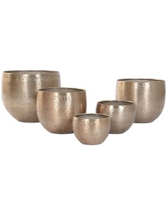 Cache-pot Home ESPRIT Doré Aluminium 35 x 35 x 29,5 cm (5 Unités)
