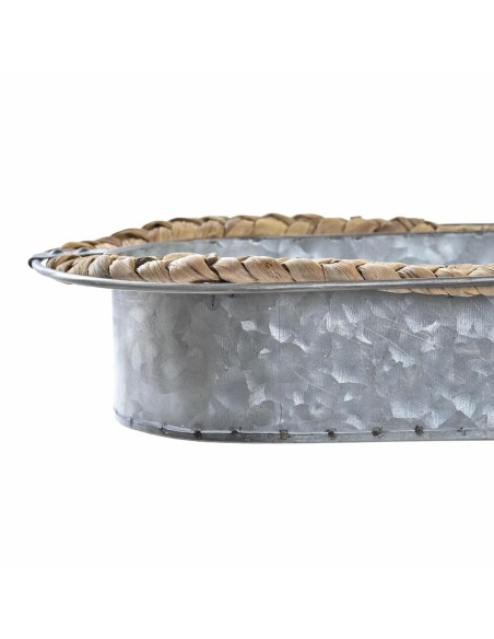 Centre de Table DKD Home Decor Gris Marron Fer Fibre (51 x 26 x 7 cm)