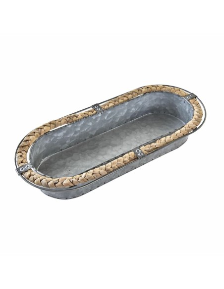 Centre de Table DKD Home Decor Gris Marron Fer Fibre (51 x 26 x 7 cm)