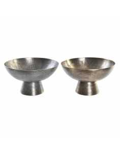 Centre de Table DKD Home Decor Doré Argenté Loft Finition vieillie 30 x 30 x 17 cm (2 Unités)