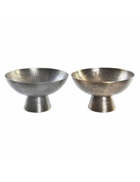 Centre de Table DKD Home Decor Doré Argenté Loft Finition vieillie 30 x 30 x 17 cm (2 Unités)