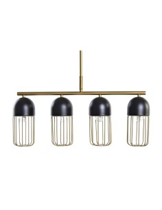 Suspension DKD Home Decor Noir Doré 220 V 50 W (60 x 11 x 26 cm)