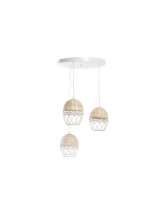 Suspension DKD Home Decor Blanc Marron Clair 220 V 50 W (38 x 38 x 75 cm)