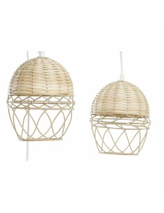 Suspension DKD Home Decor Blanc Marron Clair 220 V 50 W (38 x 38 x 75 cm) 2