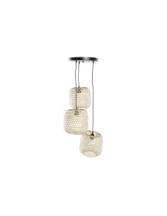 Suspension DKD Home Decor 43 x 43 x 100 cm Noir Marron Bambou 50 W