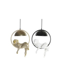 Suspension DKD Home Decor Blanc Doré Métal Résine 50 W 29,5 x 20 x 44,5 cm (2 Unités)