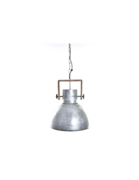 Suspension DKD Home Decor Marron Argenté Métal Bois de manguier 50 W 40 x 40 x 50 cm