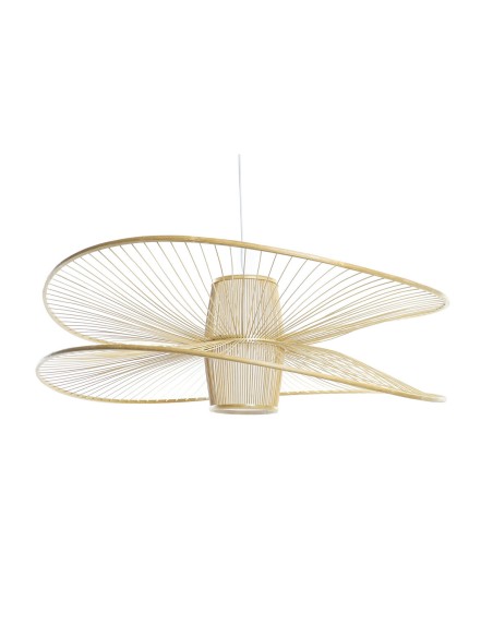 Suspension DKD Home Decor Blanc Naturel Bambou 50 W 100 x 100 x 32 cm