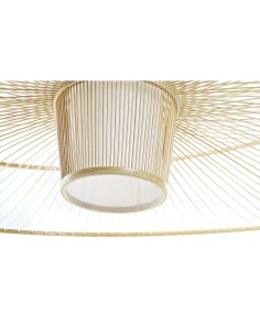 Suspension DKD Home Decor Blanc Naturel Bambou 50 W 100 x 100 x 32 cm 2