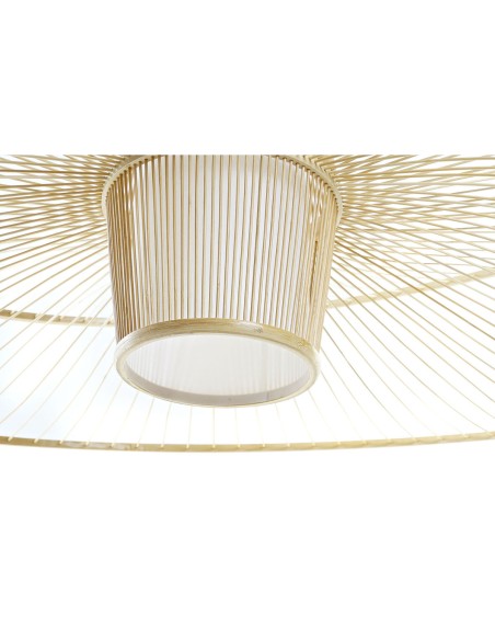 Suspension DKD Home Decor Blanc Naturel Bambou 50 W 100 x 100 x 32 cm