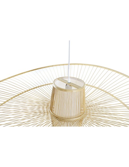 Suspension DKD Home Decor Blanc Naturel Bambou 50 W 100 x 100 x 32 cm