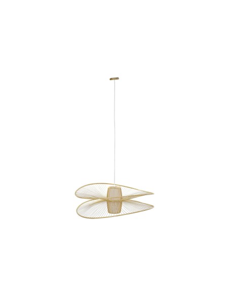 Suspension DKD Home Decor Blanc Naturel Bambou 50 W 100 x 100 x 32 cm
