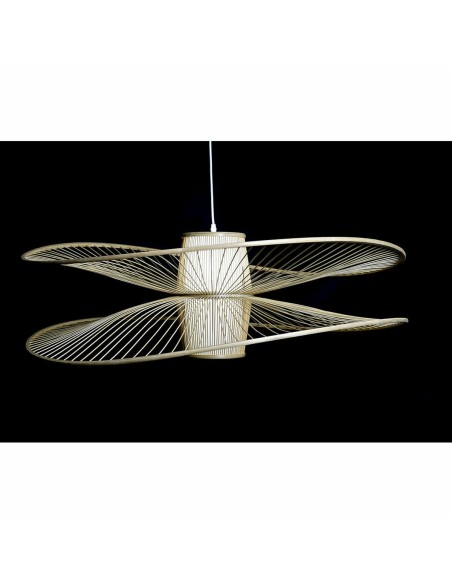 Suspension DKD Home Decor Blanc Naturel Bambou 50 W 100 x 100 x 32 cm