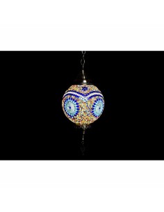 Suspension DKD Home Decor Verre Métal 20 x 20 x 36 cm Multicouleur 50 W (2 Unités) 2