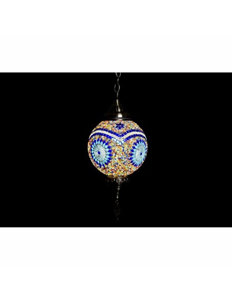 Suspension DKD Home Decor Verre Métal 20 x 20 x 36 cm Multicouleur 50 W (2 Unités)