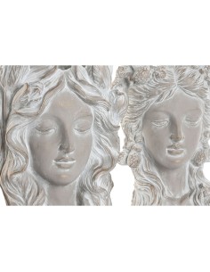 Cache-pot Home ESPRIT Gris Ciment chica 21 x 18 x 28 cm (2 Unités) 2