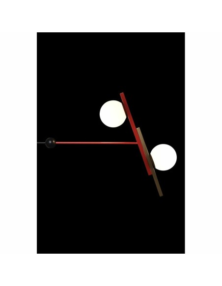 Suspension DKD Home Decor Rouge Noir Doré Blanc (64 x 20 x 120 cm)