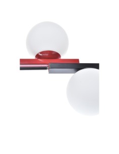 Suspension DKD Home Decor Blanc Noir Rouge Métal Verre 40 W 44 x 44 x 120 cm 2