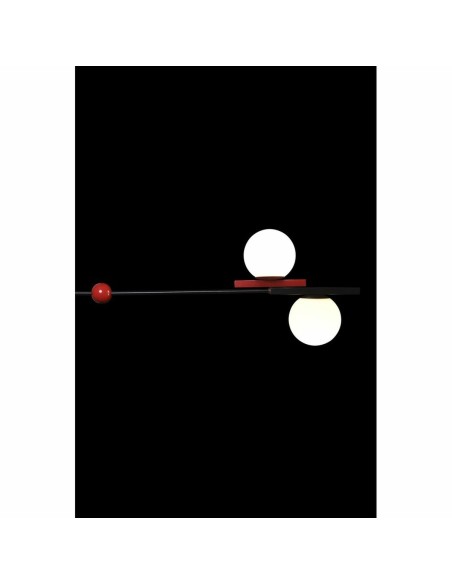 Suspension DKD Home Decor Blanc Noir Rouge Métal Verre 40 W 44 x 44 x 120 cm