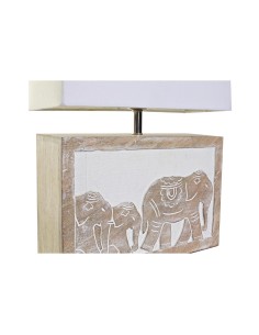 Lampe de bureau DKD Home Decor Blanc Marron Bois de manguier 50 W 220 V 33 x 12 x 41 cm 2