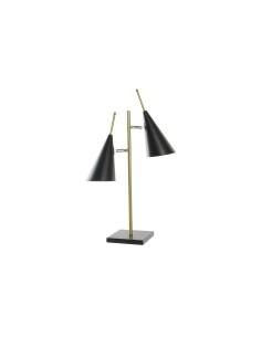 Lampe de bureau DKD Home Decor Noir Doré Métal 25 W 220 V 38 x 16 x 64 cm