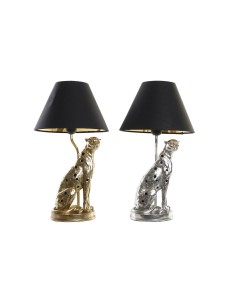 Lampe de bureau DKD Home Decor Argenté Noir Doré 26 x 26 x 46 cm Résine 220 V 50 W (2 Unités)