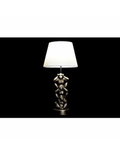 Lampe de bureau DKD Home Decor Doré Blanc Colonial 220 V 50 W Singe (30 x 30 x 61 cm) 2