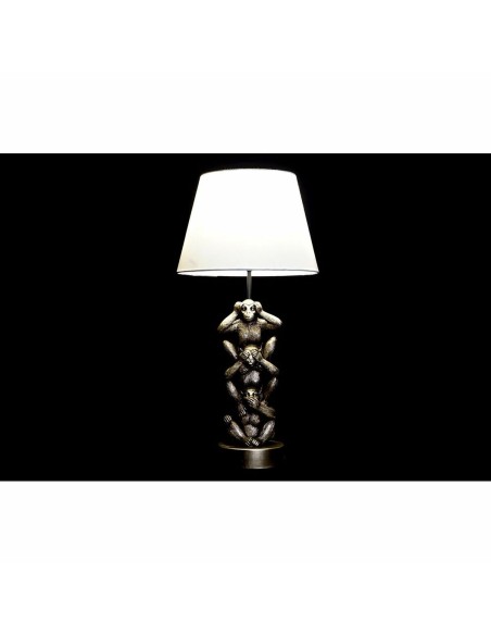 Lampe de bureau DKD Home Decor Doré Blanc Colonial 220 V 50 W Singe (30 x 30 x 61 cm)