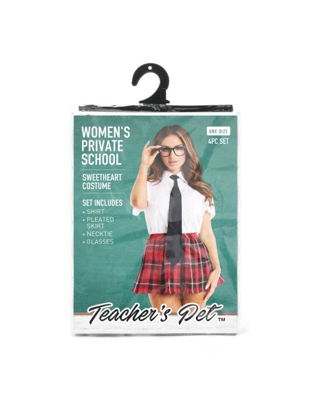 Costume Érotique Teacher’s Pet School Girl Rouge Taille unique