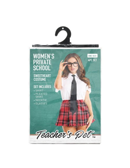 Costume Érotique Teacher’s Pet School Girl Rouge Taille unique