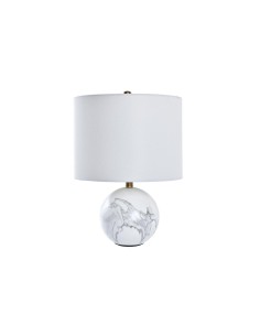 Lampe de bureau DKD Home Decor Blanc Doré Métal 50 W 220 V 36 x 36 x 52 cm