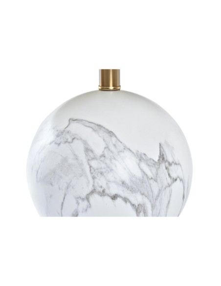 Lampe de bureau DKD Home Decor Blanc Doré Métal 50 W 220 V 36 x 36 x 52 cm