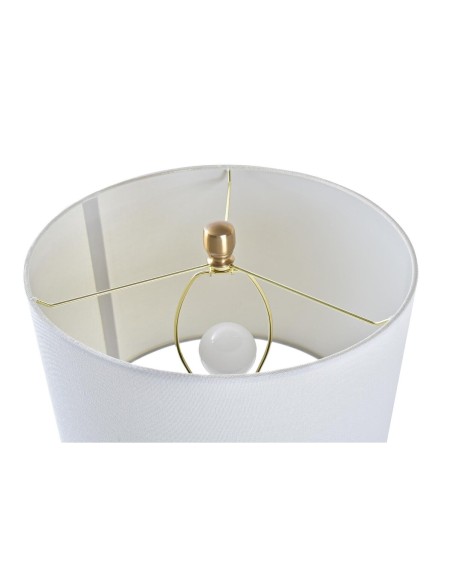 Lampe de bureau DKD Home Decor Blanc Doré Métal 50 W 220 V 36 x 36 x 52 cm