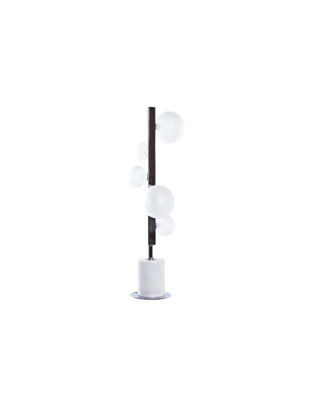 Lampe de bureau DKD Home Decor Blanc Argenté Verre Marbre 220 V 15 x 15 x 68 cm