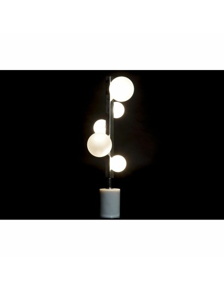 Lampe de bureau DKD Home Decor Blanc Argenté Verre Marbre 220 V 15 x 15 x 68 cm