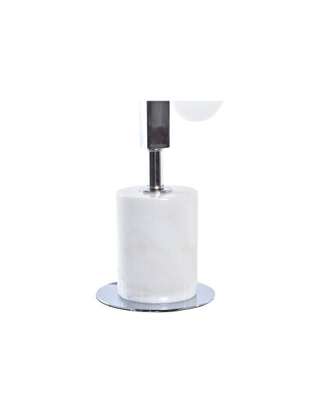 Lampe de bureau DKD Home Decor Blanc Argenté Verre Marbre 220 V 15 x 15 x 68 cm