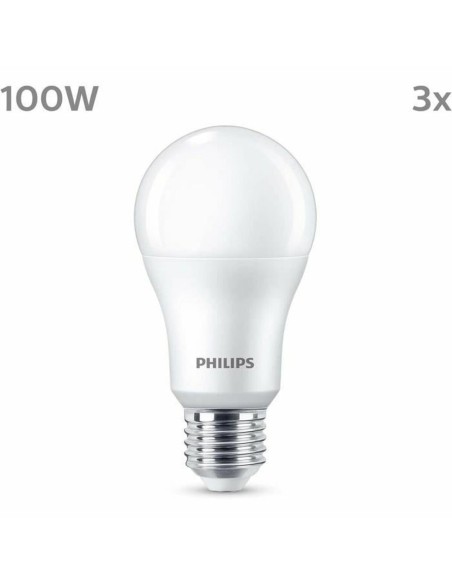 Lampe LED Philips A67 Blanc E 100 W E27 3 Unités (4000 K)