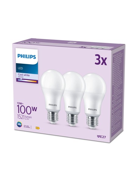 Lampe LED Philips A67 Blanc E 100 W E27 3 Unités (4000 K)