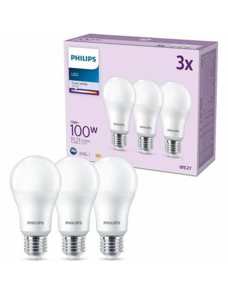 Lampe LED Philips A67 Blanc E 100 W E27 3 Unités (4000 K)