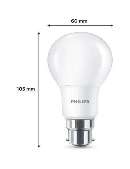 Lampe LED Philips 60 W Mat Vert tendre F 8 W 60 W B22 3 Unités (2700 K)