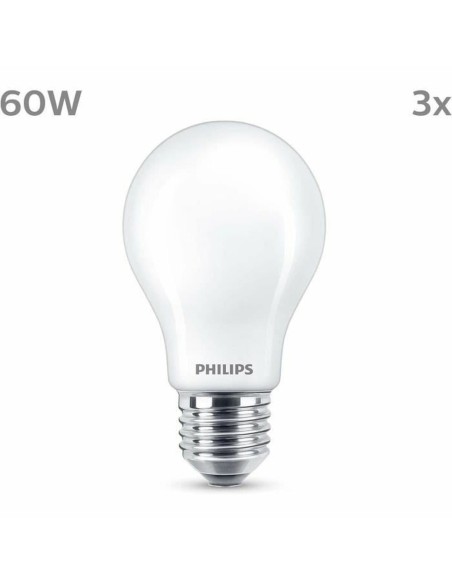 Lampe LED Philips A60 E27 Vert tendre E 7 W 60 W E27 806 lm 3 Unités (2700 K)