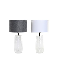 Lampe de bureau DKD Home Decor Verre Transparent Blanc Gris clair 30 x 30 x 54 cm (2 Unités)