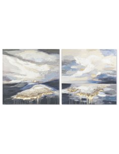 Cadre DKD Home Decor 100 x 3,5 x 100 cm Abstrait Moderne (2 Unités)
