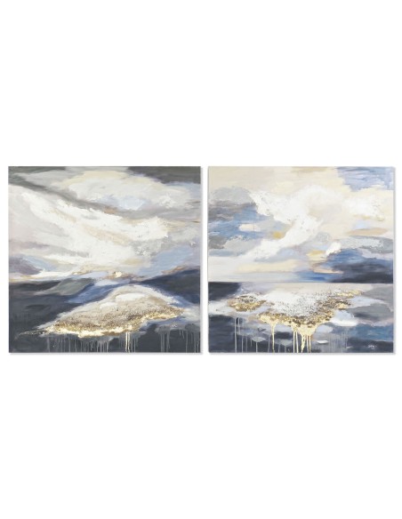 Cadre DKD Home Decor 100 x 3,5 x 100 cm Abstrait Moderne (2 Unités)