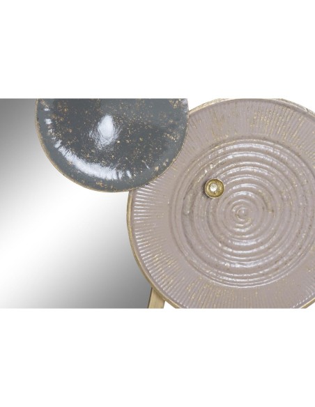 Décoration murale DKD Home Decor Miroir Gris Doré Métal Terre cuite Moderne Cercles (96,5 x 7 x 59 cm)